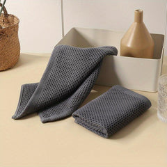 2pcs Rag Square Towel Rag Wipe Hand Towel Tea Towel Honeycomb Absorbent