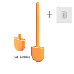 Toilet Brush & Holder Set Wall Mounted Flexible Long Handle Bathroom Cleaning