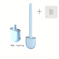 Toilet Brush & Holder Set Wall Mounted Flexible Long Handle Bathroom Cleaning