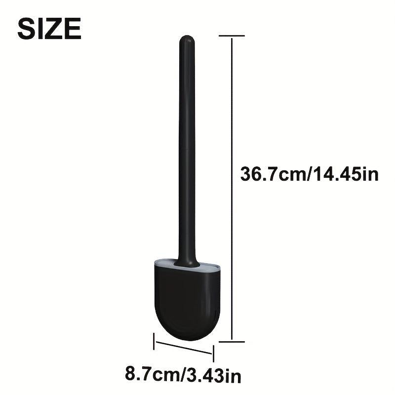 Toilet Brush & Holder Set Wall Mounted Flexible Long Handle Bathroom Cleaning