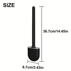 Toilet Brush & Holder Set Wall Mounted Flexible Long Handle Bathroom Cleaning