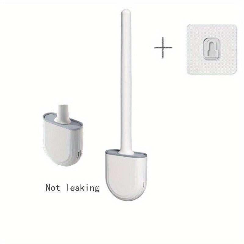 Toilet Brush & Holder Set Wall Mounted Flexible Long Handle Bathroom Cleaning