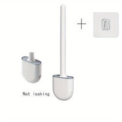 Toilet Brush & Holder Set Wall Mounted Flexible Long Handle Bathroom Cleaning