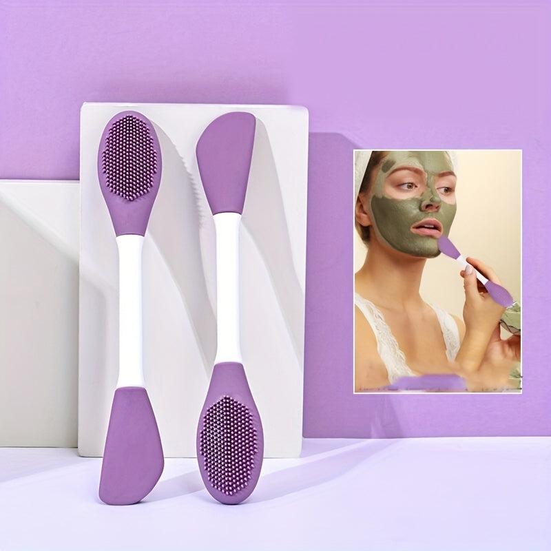 Double Head Mask Brush Silicone Face Wash Brush Mud Film Applicator