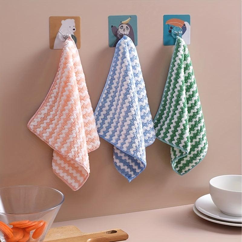 Kitchen Cleaning Rag Coral Fleece Dish Washing Cloth Absorbent Scouring Pad