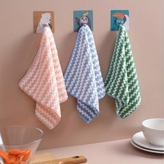 Kitchen Cleaning Rag Coral Fleece Dish Washing Cloth Absorbent Scouring Pad
