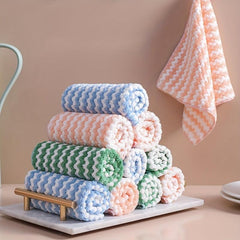 Kitchen Cleaning Rag Coral Fleece Dish Washing Cloth Absorbent Scouring Pad