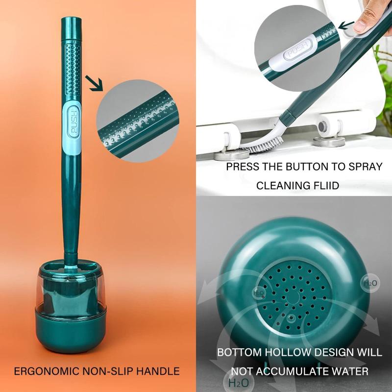 Rubber Toilet Brush & Holder Set for Bathroom Cleaning