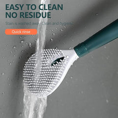Rubber Toilet Brush & Holder Set for Bathroom Cleaning