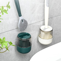 Rubber Toilet Brush & Holder Set for Bathroom Cleaning
