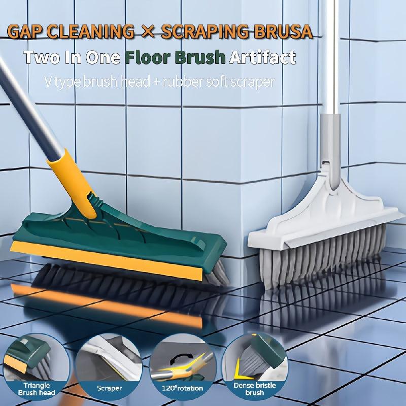 Long Handle Floor Scrub Brush, Removable Cleaning Brush for Kitchen & Bathroom