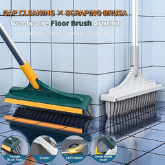 Long Handle Floor Scrub Brush, Removable Cleaning Brush for Kitchen & Bathroom