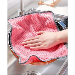 10pcs Coral Velvet Cleaning Cloth Dish Towel Multifunctional Household Rag