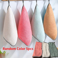 10pcs Coral Velvet Cleaning Cloth Dish Towel Multifunctional Household Rag