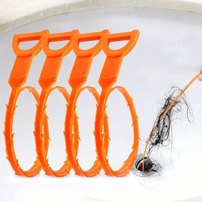 5pcs Sewer Dredging Hook Drain Clog Remover Plastic Hair Catcher