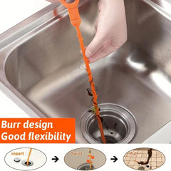 5pcs Sewer Dredging Hook Drain Clog Remover Plastic Hair Catcher