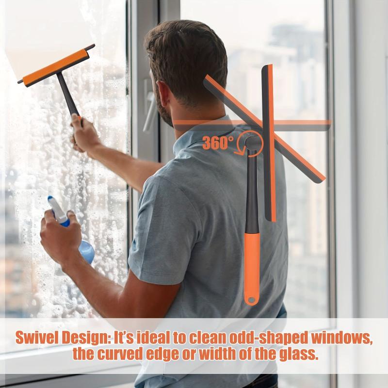 Glass Wiper Window Floor Cleaning Scraper Brush Squeegee