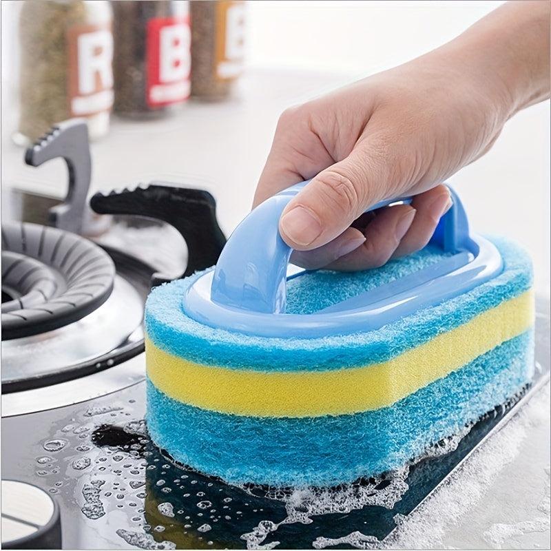 Sponge Cleaning Brush with Handle for Kitchen Stove Range Hood Sink