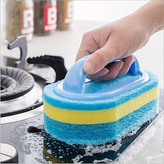 Sponge Cleaning Brush with Handle for Kitchen Stove Range Hood Sink