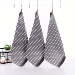 3 Grey/Striped Kitchen Towels 14x14 Soft & Absorbent for Dishes/C