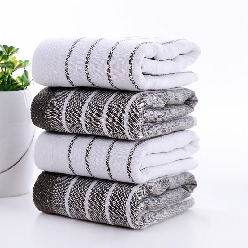 3 Grey/Striped Kitchen Towels 14x14 Soft & Absorbent for Dishes/C