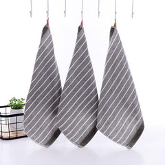 3 Grey/Striped Kitchen Towels 14x14 Soft & Absorbent for Dishes/C
