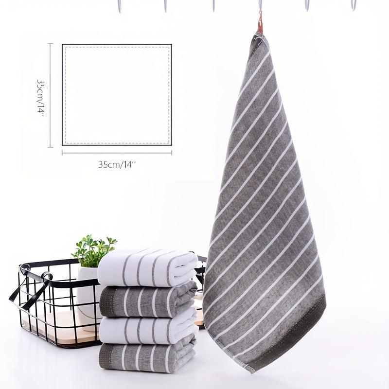 3 Grey/Striped Kitchen Towels 14x14 Soft & Absorbent for Dishes/C