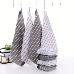 3 Grey/Striped Kitchen Towels 14x14 Soft & Absorbent for Dishes/C