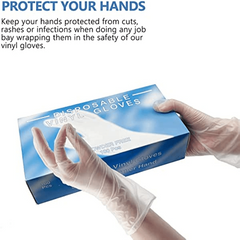 100pcs Disposable Vinyl Gloves Clear Vinyl Gloves Universal Size