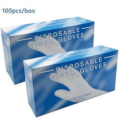 100pcs Disposable Vinyl Gloves Clear Vinyl Gloves Universal Size
