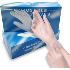 100pcs Disposable Vinyl Gloves Clear Vinyl Gloves Universal Size