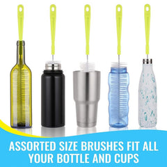 5pcs Bottle Cleaning Brush Set Long Handle Cleaner for Narrow Neck Beer Bottles