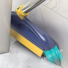 2 in 1 Long Handle Broom & Cleaner Removable Wiper for Floor Tile Corner Gaps