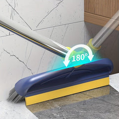 2 in 1 Long Handle Broom & Cleaner Removable Wiper for Floor Tile Corner Gaps