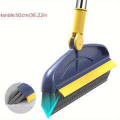 2 in 1 Long Handle Broom & Cleaner Removable Wiper for Floor Tile Corner Gaps