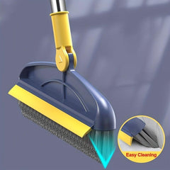 2 in 1 Long Handle Broom & Cleaner Removable Wiper for Floor Tile Corner Gaps