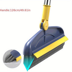 2 in 1 Long Handle Broom & Cleaner Removable Wiper for Floor Tile Corner Gaps
