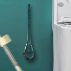 Silicone Toilet Brush Set Wall Mounted with Long Handle
