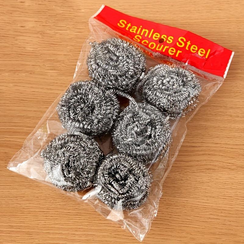 6pcs Stainless Steel Wire Ball Scrubber