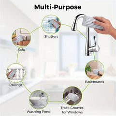 Multipurpose Handheld Damp Clean Duster Sponge Brush for Blinds Glass Baseboard