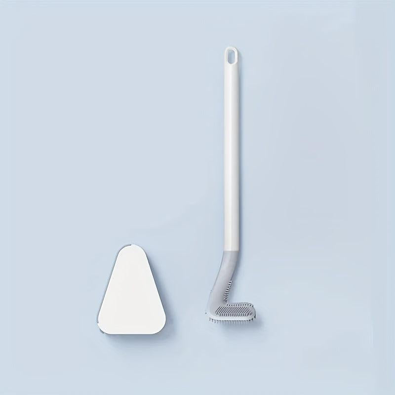 Silicone Golf Toilet Brush Set Wall Mounted Flexible Long Handle No Dead Corner