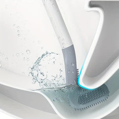 Silicone Golf Toilet Brush Set Wall Mounted Flexible Long Handle No Dead Corner