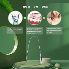 Stainless Steel Tongue Scraper Professional Oral Care Bad Breath Tool