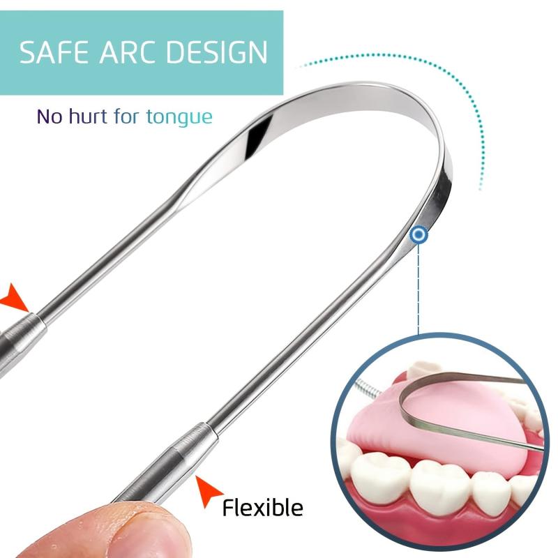 Stainless Steel Tongue Scraper Professional Oral Care Bad Breath Tool