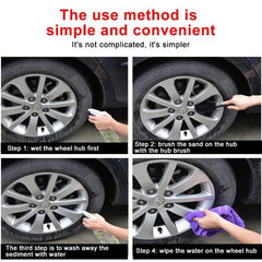 Car Wheel Brush With Handle Rim Cleaning Brush Tire Brush