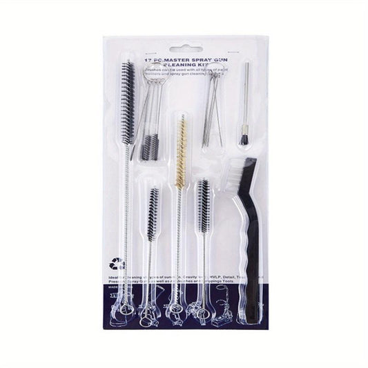 17pcs Car Paint Spray Gun Cleaning Brush Kit