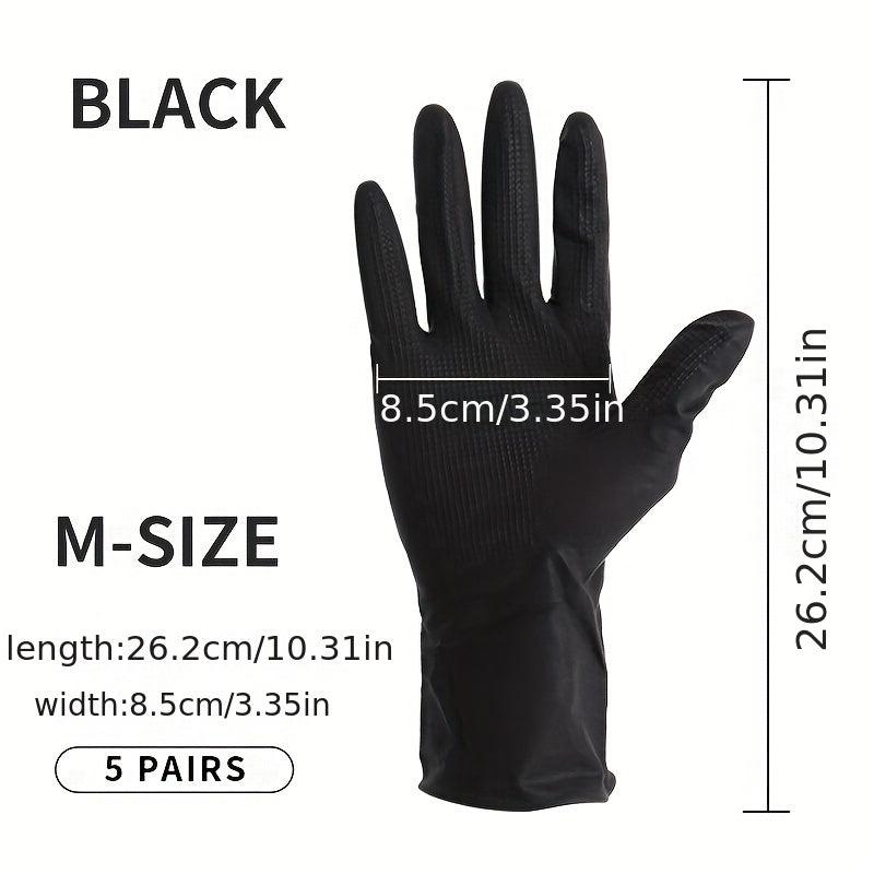5 Pairs Reusable Hair Dye Gloves - Thick Rubber Latex for Hair Application