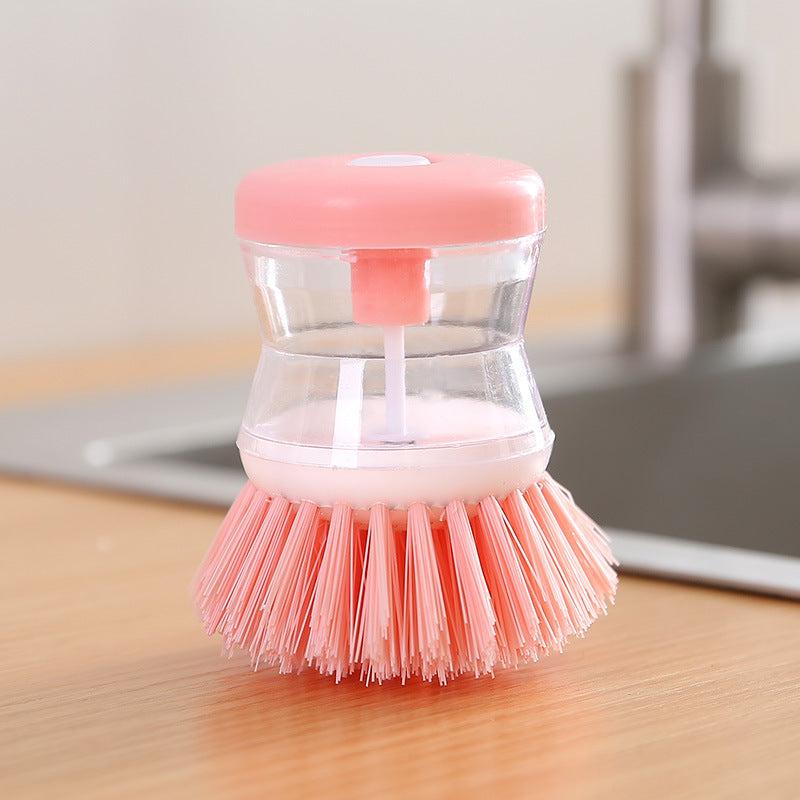 Pot Brush With Soap Dispenser Kitchen Cleaning Brush