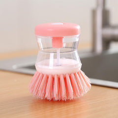 Pot Brush With Soap Dispenser Kitchen Cleaning Brush