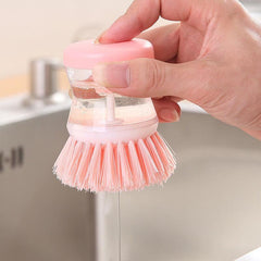 Pot Brush With Soap Dispenser Kitchen Cleaning Brush